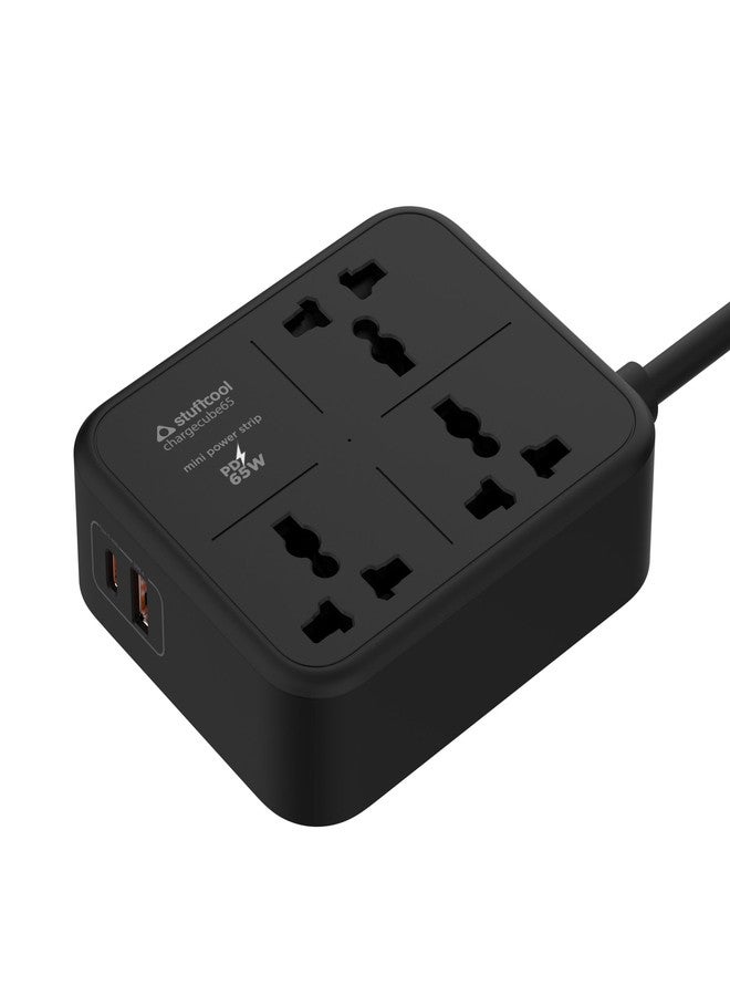 Stuffcool ChargeCube 65 Mini Extension Board with 65W GaN Fast Charging, 3 Universal AC Sockets & Dual USB Ports, Charges Laptops, iPhones, Pixels 50% in 30 mins, Supports Samsung SFC 2.0 - Image 1